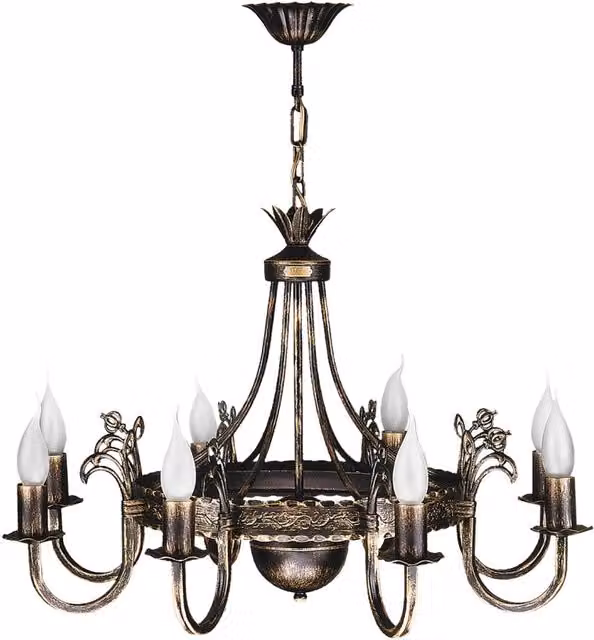 Lampadario rétro a candela bronzo 8xE14 Jupiter Korona