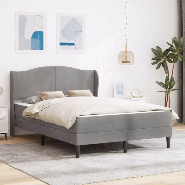 Struttura letto con materasso Grigio Chiaro 160 x 200 cm 3415214