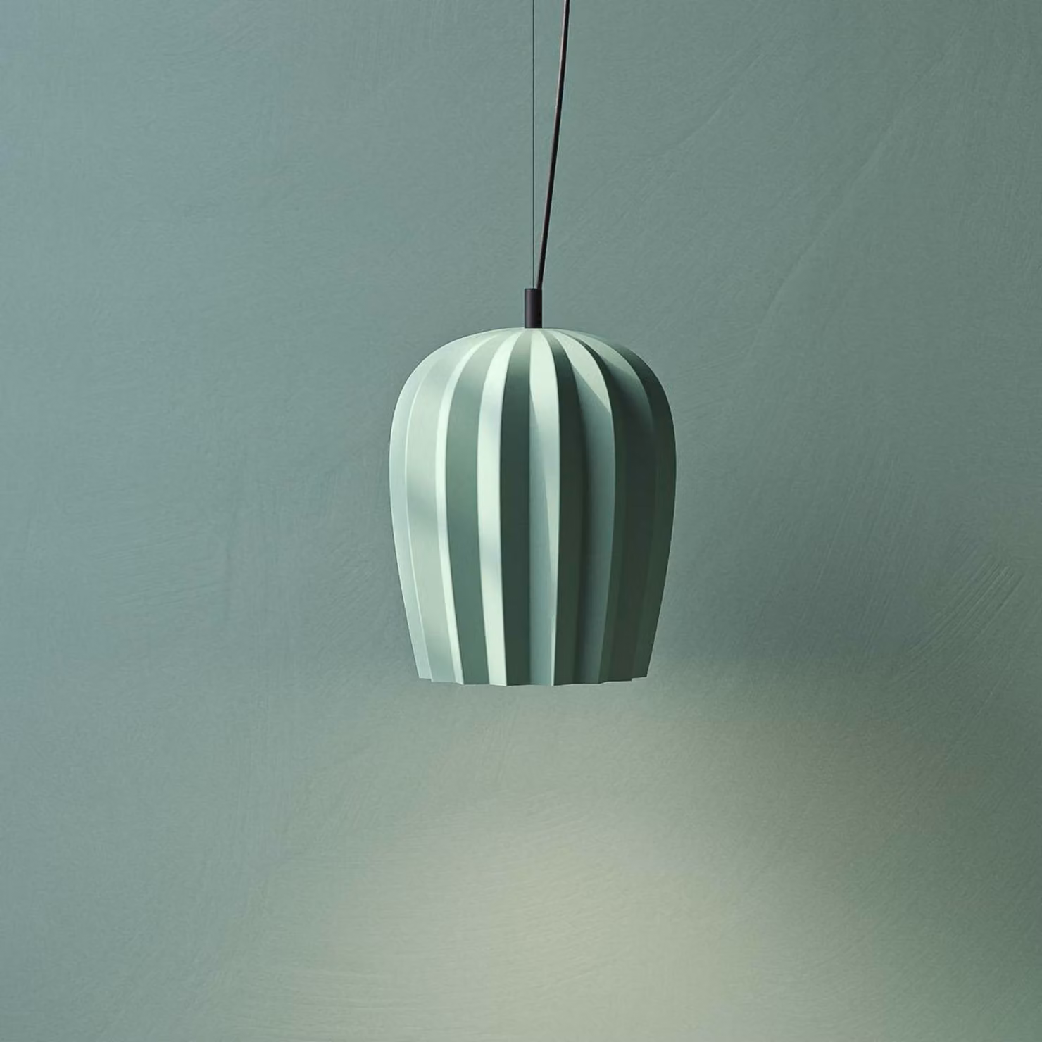 Karman Lampada a sospensione Sahara, dimmerabile, Verde, Soggiorno / Sala da pranzo, Ceramica, Design, Lampada a sospensione
