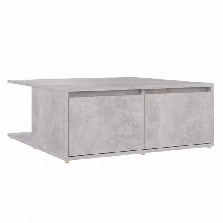 Tavolino da Salotto Grigio Cemento 80x80x31cm Legno Multistrato