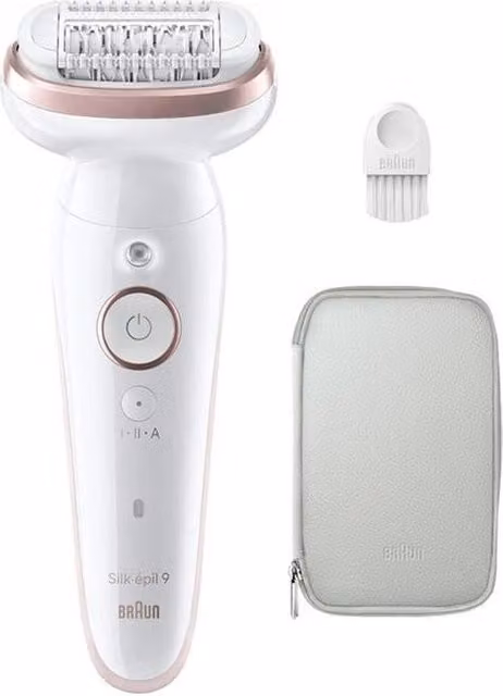 Braun SES9000 Silk-épil 9 Epilatore Wet Dry con 40 Pinzette MicroGrip colore Bianco Oro