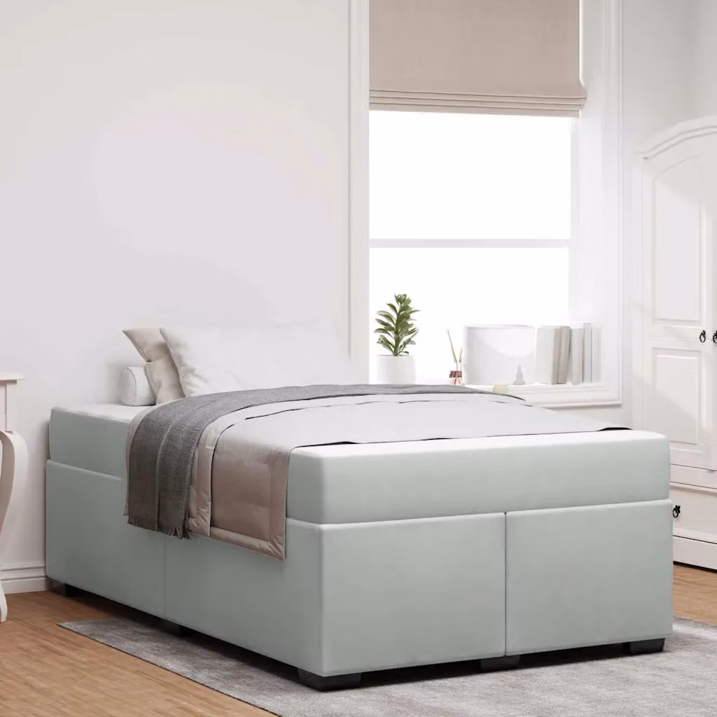 Struttura del letto imbottita vidaXL in tessuto velluto grigio L: 120 cm, P: 200 cm – 1