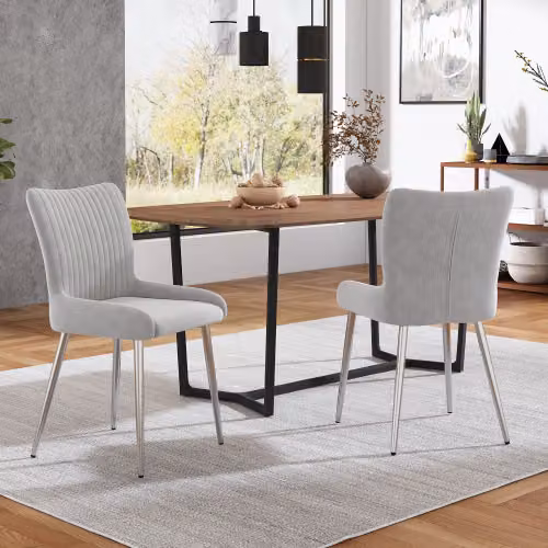 Sweiko sala da pranzo sedia sedia salotto sedie imbottite soggiorno sedia divano con quattro gambe di supporto in metallo, soggiorno, camera da letto velluto set di 2