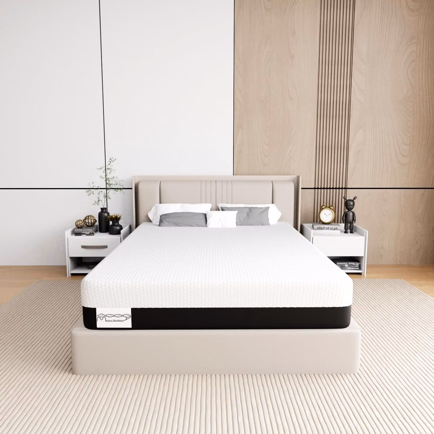 Materasso in gel con tecnologia memory, dimensioni 140 x 200 cm, con 7 zone