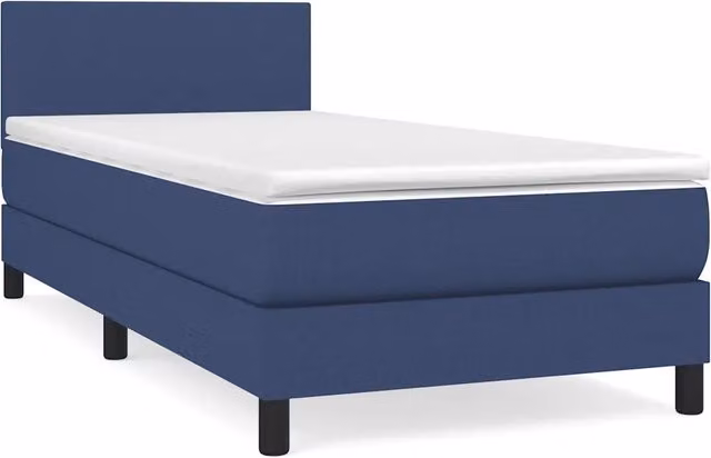 Letto singolo | Letto per adulti | Giroletto a Molle con Materasso Blu 80x200 cm inTessuto