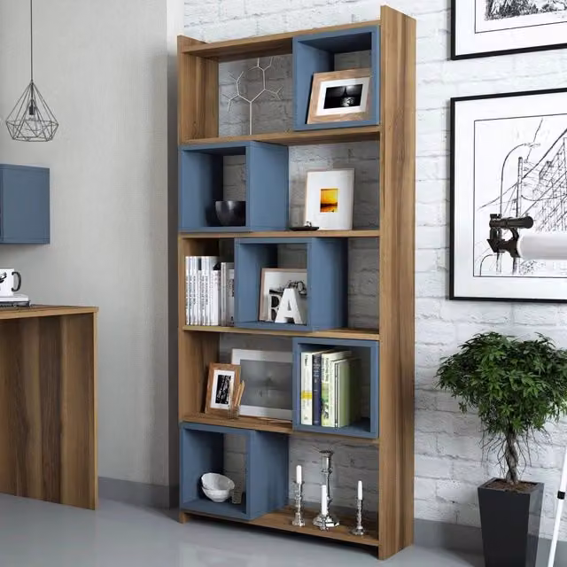 Biblioteca Policoro, Libreria 4 Ripiani, 80x22x170h cm Marrone Noce