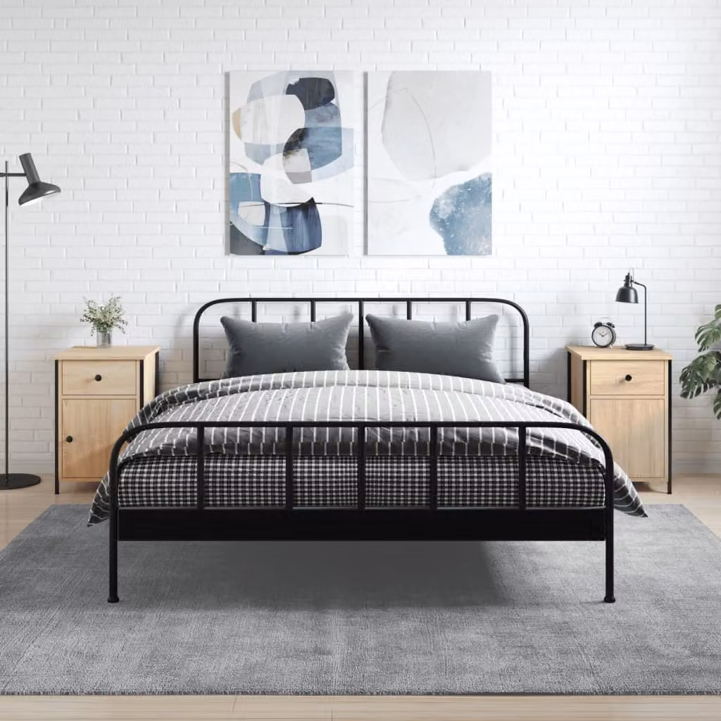 Set di 2 comodini sospesi vidaXL in legno multistrato, colore Rovere Sonoma, L 40 cm x P 42 cm x H 60 cm