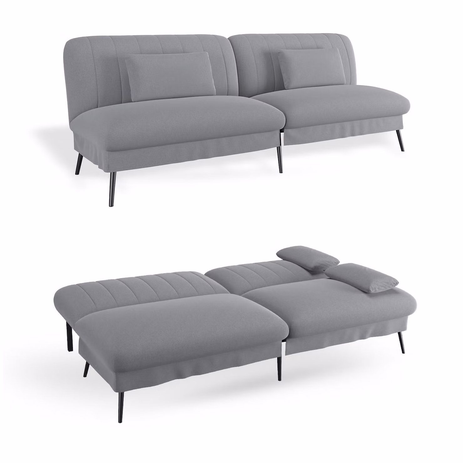 COMHOMA Divano letto pieghevole con funzione letto - Divano 2 in 1, divano letto multifunzionale con ampia superficie di riposo, divano letto salvaspazio grigio