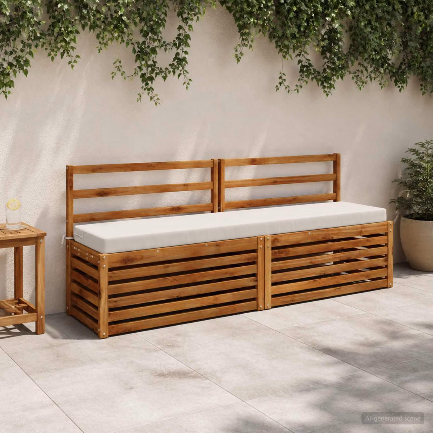 Cuscino per panchina vidaXL SOEST bianco in poliestere con rivestimento rimovibile e resistenza ai raggi UV