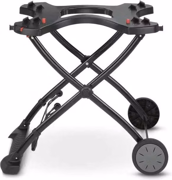 Carrello Portatile per Barbecue Weber Serie Q Pieghevole con 2 Ruote All-Terrain in Acciaio, colore Nero, L/P/H: 59,5 x 59,5 x 64,0 cm