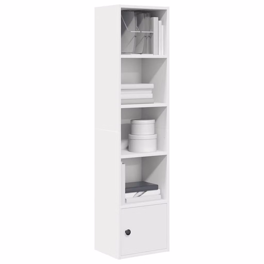 Libreria moderna vidaXL in legno bianco con pannello posteriore L 31 cm, P 24 cm, H 127 cm