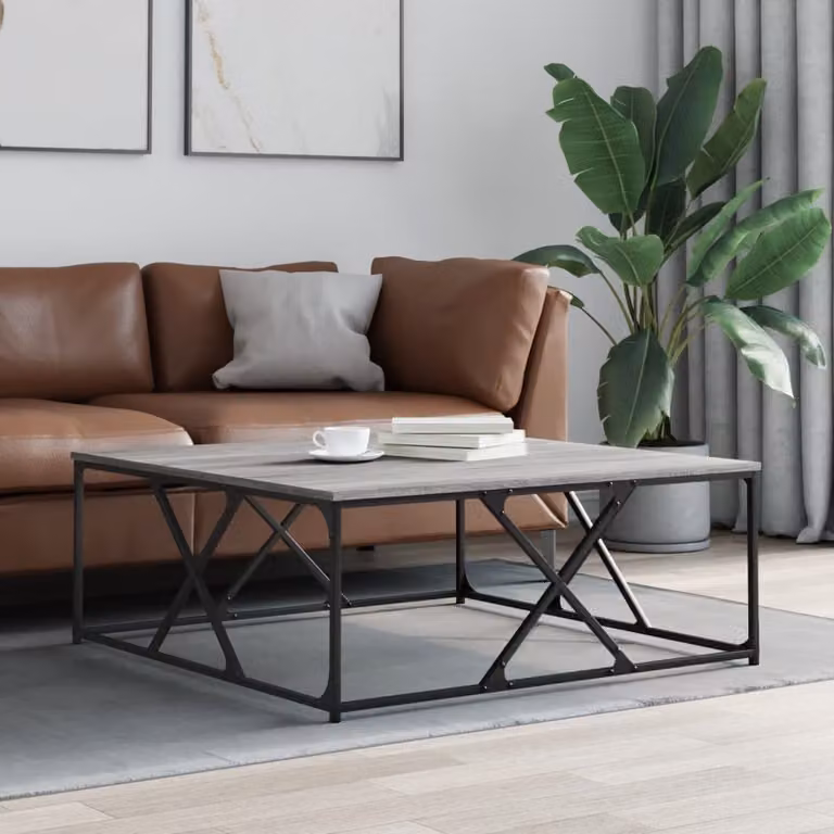 Maison Exclusive - Tavolino grigio Sonoma 100x100x40 cm Materiale ligneo