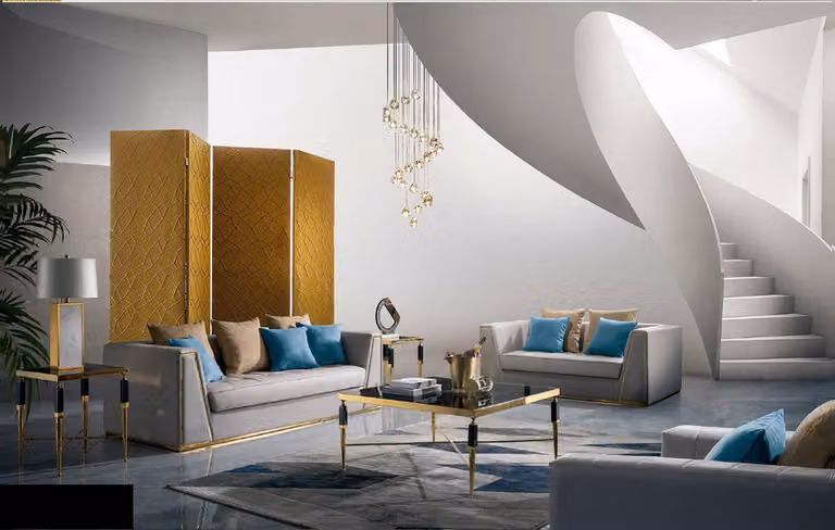 Garnitur 3+2 Sitzer Couchtisch Beistelltisch Wohnlandschaft Sofa Couch 4tlg.