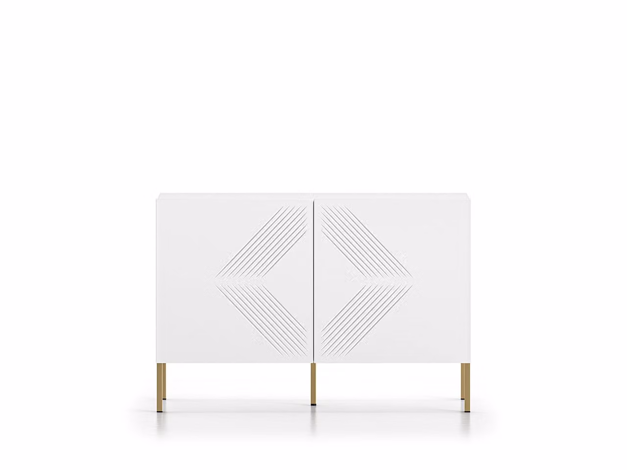 Cassettiera a doppia anta ADELE 2 - bianco / oro