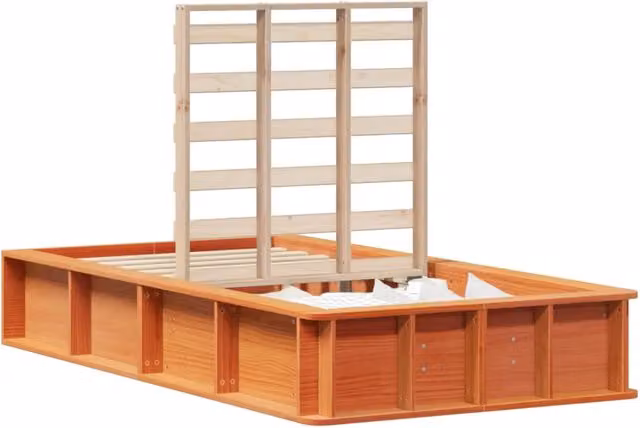 Letto singolo | Letto per adulti | Struttura del letto Marrone cerato 75 x 190 cm Pino massello