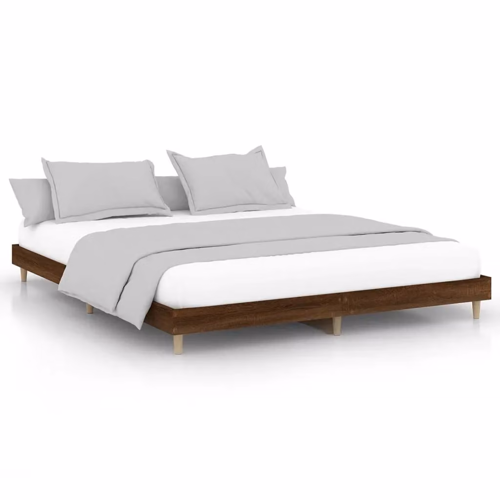 Struttura Letto Design Mania in Rovere Marrone con Doghe in Legno, L/P: 200 x 200 cm – 2