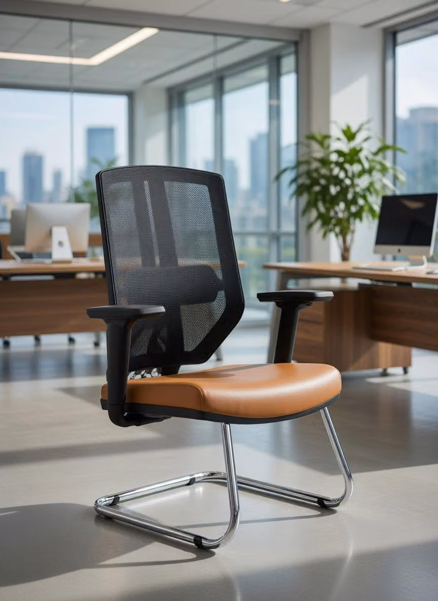 Sedia da ufficio confortevole con schienale in rete e braccioli regolabili