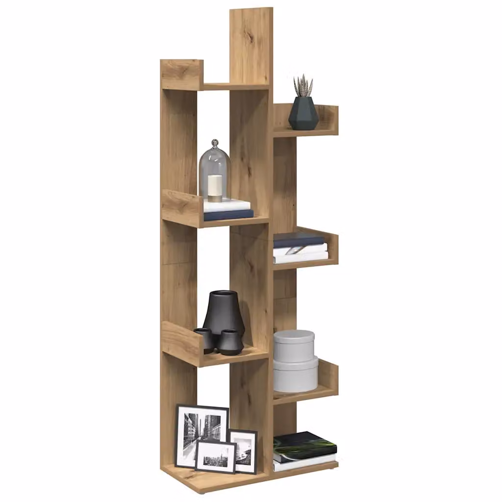Libreria moderna vidaXL in legno e MDF marrone, da appendere al muro, L 48 cm x P 25,5 cm x H 140 cm