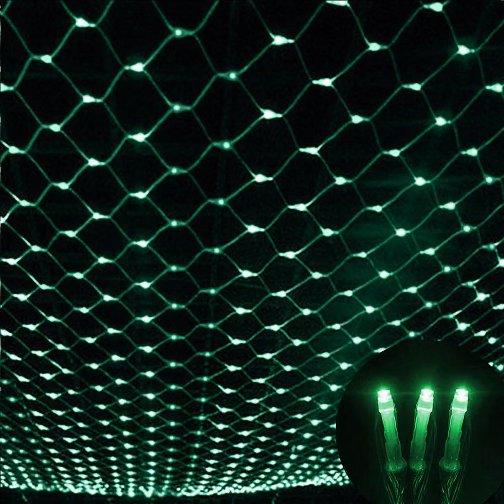 3X2M 200 LED fata luci rete luce verde modalità continua luce tenda festa interna balcone decorazione illuminazione di Natale