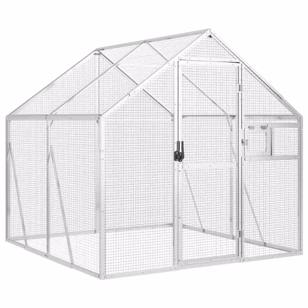 Voliera vidaXL in alluminio color argento L: 179 cm, P: 200 cm, H: 185 cm – 2
