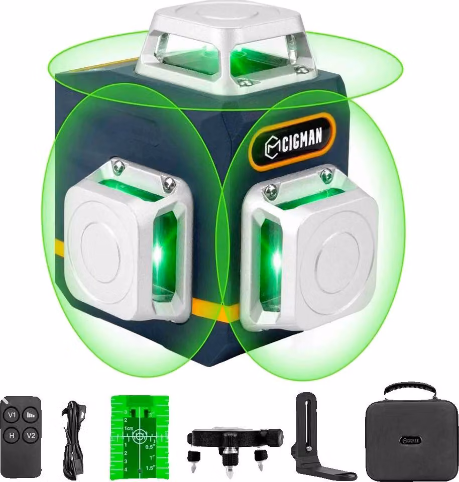 Livella laser, proiezione a 3x360°, batteria ricaricabile, CM-701
