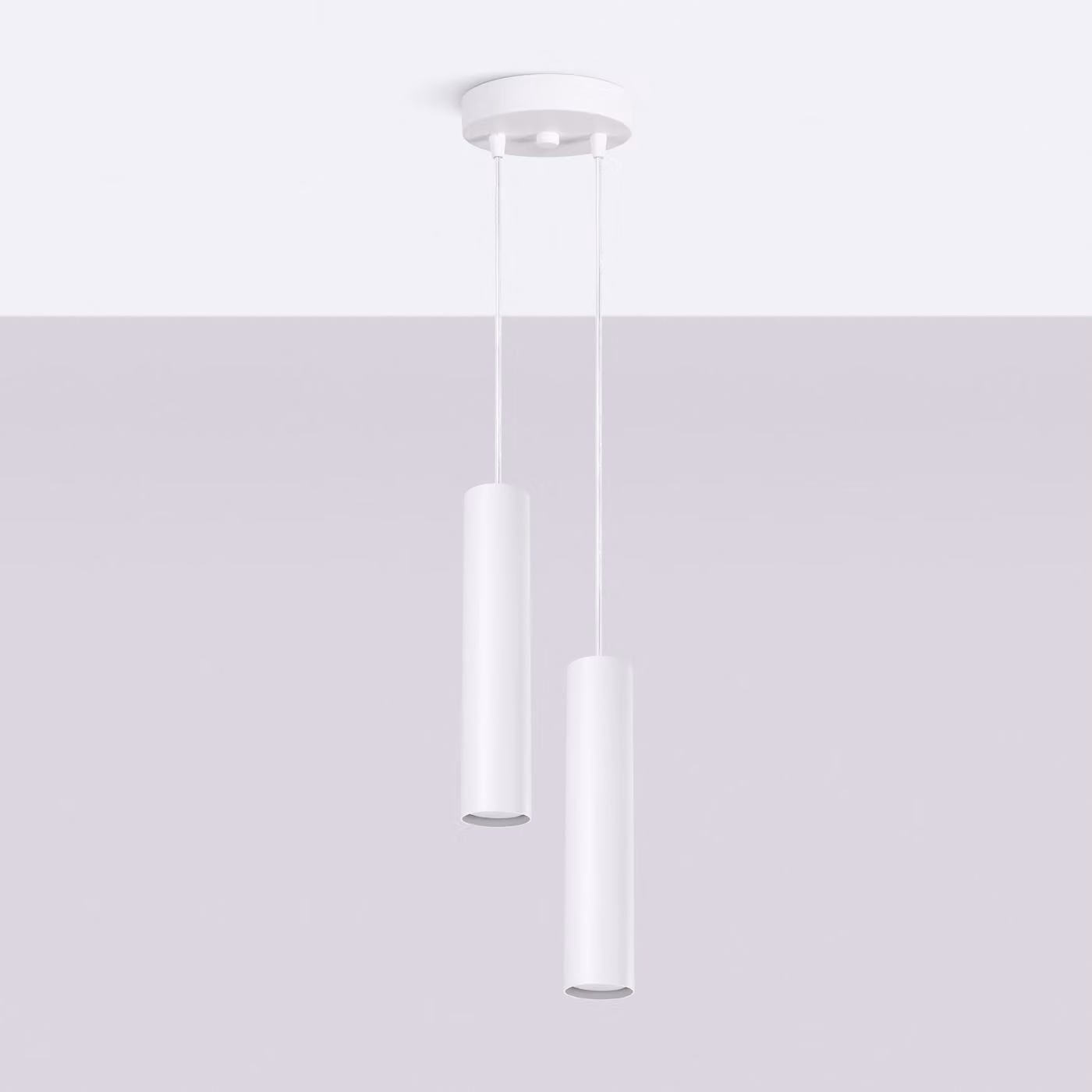 Lampada a sospensione LAGOS 2P bianco 2xGU10 10W acciaio 118x15x15cm Sollux Lighting