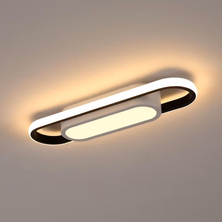 Pannello LED da soffitto, 30W, rettangolare, luce bianca calda (3000K), 40cm – 30 W, bianco e nero, 40 X 12 Cm, 3000 K