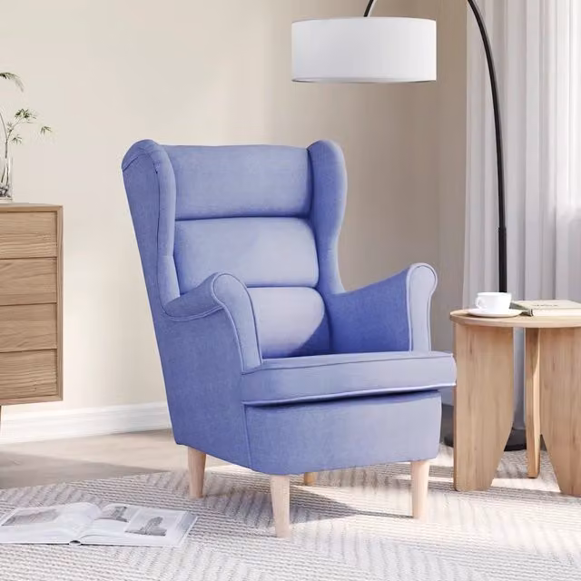 Poltrona-Divano Sedia-Poltroncina Jeans Blu 74x84x100 cm Tessuto
