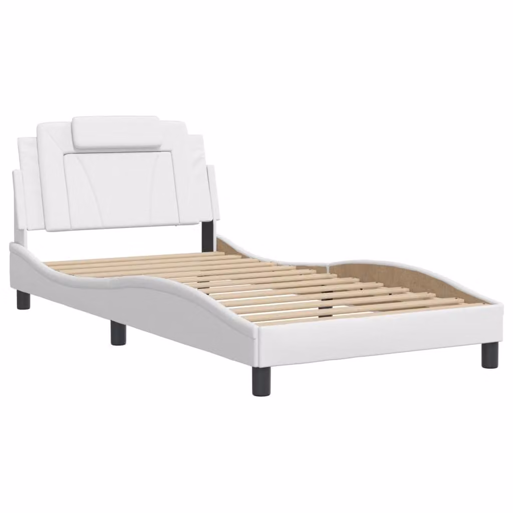 Giroletto Viana senza Materasso Bianco 100x200 cm in Pelle finta