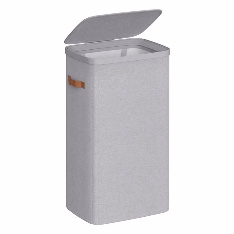 Cesto portabiancheria pratico con scomparti e sacco rimovibile, Grigio Tortora / 100L