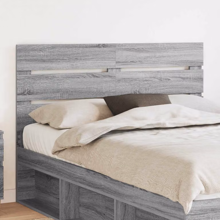 Testiera per letto moderna vidaXL in legno ingegnerizzato grigio opaco