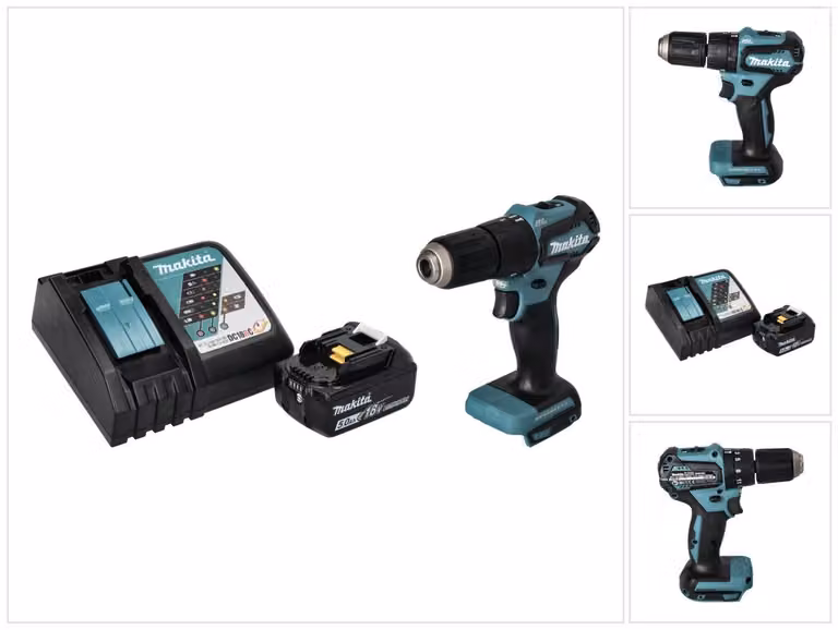 Makita DHP 483 RT1 18 V 40 Nm Brushless Cordless Drill + 1x 5.0 Ah Battery + Charger