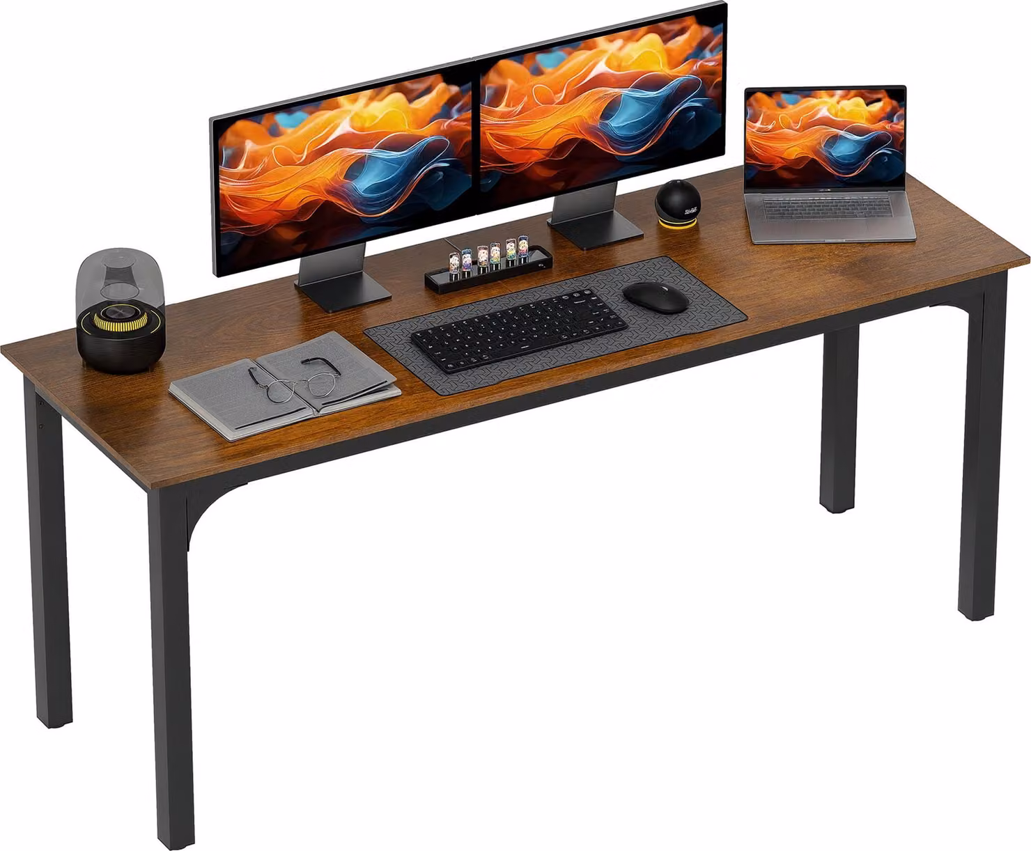 HOMCOM: scrivania per computer e da ufficio dal design industriale, con struttura in acciaio
