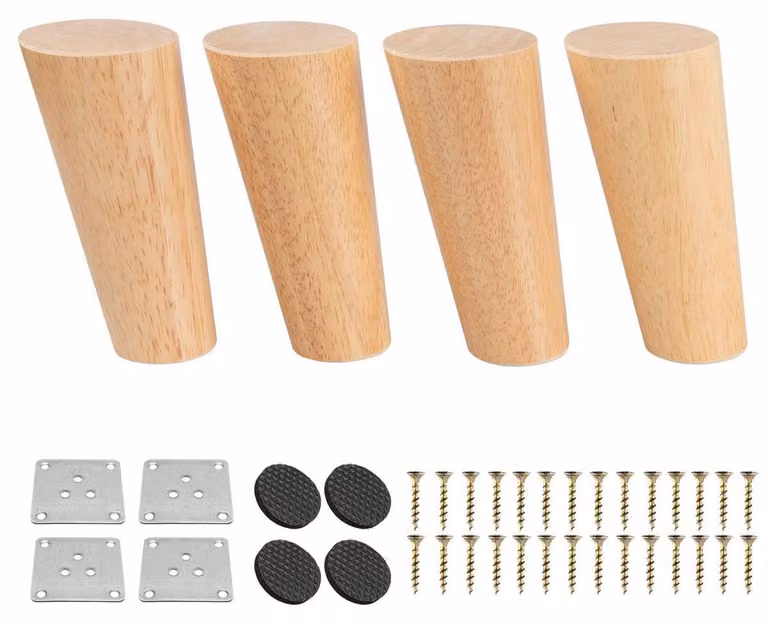 4 gambe di ricambio in legno, alte 6 pollici, set da 4
