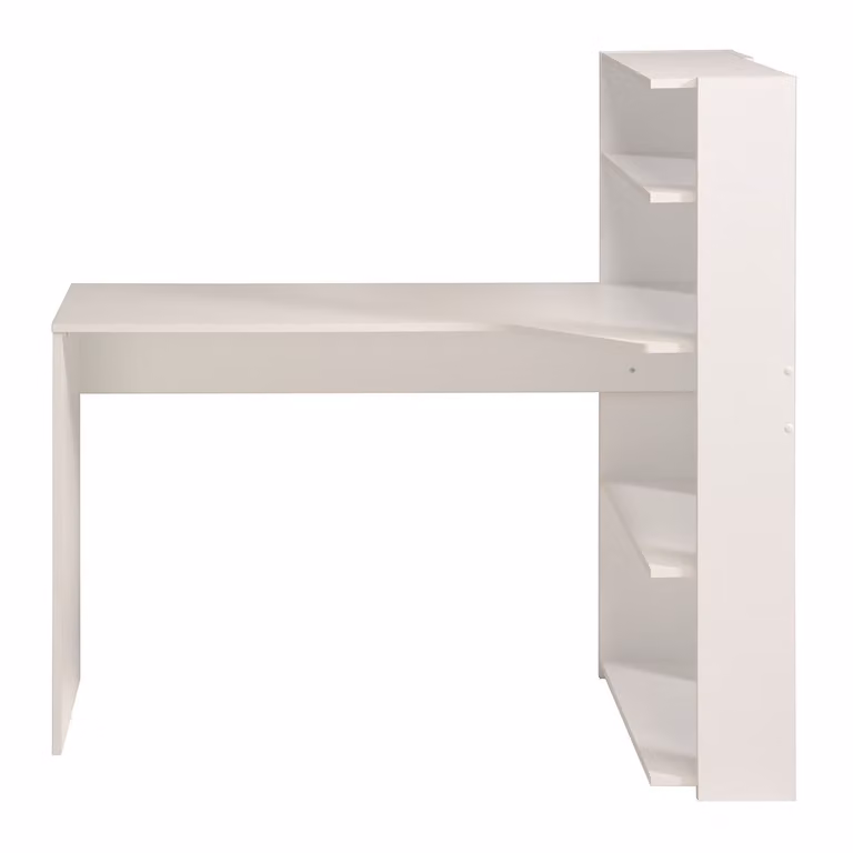 Calicosy - Scrivania bianca con scaffale L121 cm - Mister