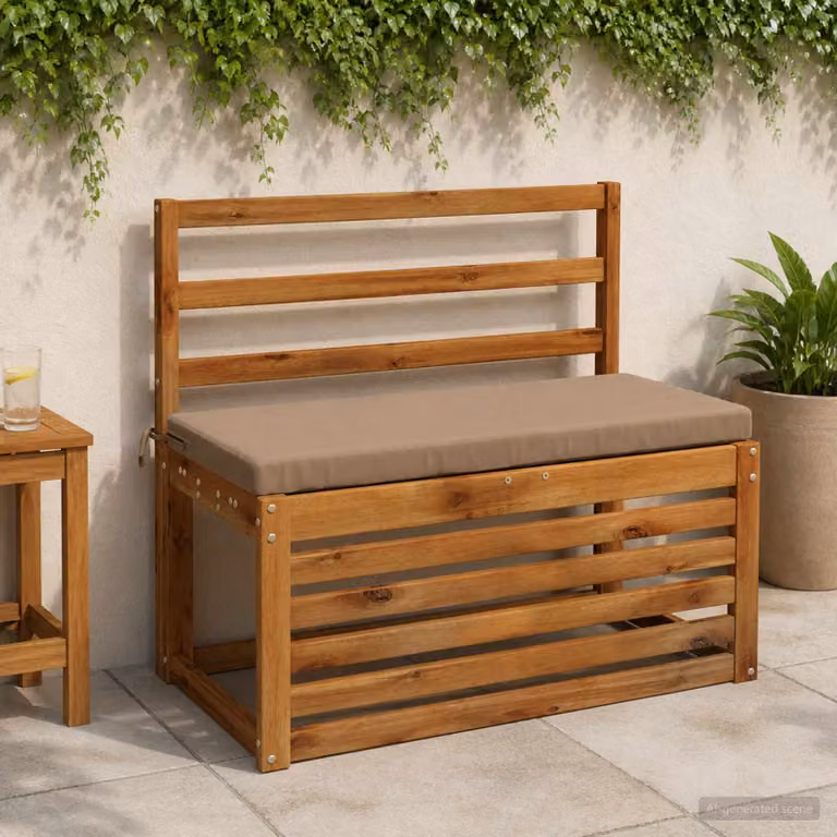Set di 2 cuscini per panchina vidaXL SOEST in poliestere, modello moderno rettangolare, disponibili in beige o grigio