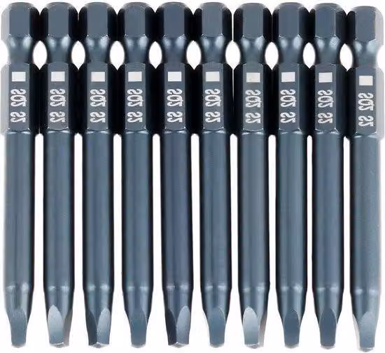 Set di punte magnetiche quadrate, 10 pezzi, acciaio S2