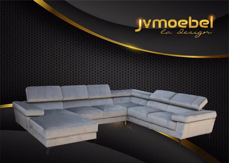 Ecksofa U-Form Wohnlandschaft Polsterecke Textil Eckgarnitur Sofas Couchen