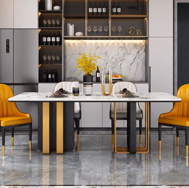 Esstische Marmor Esstisch Modern Möbel Tische Design Tisch Esszimmer Metall