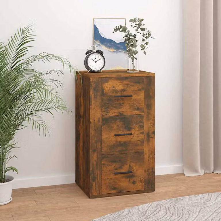 Credenza moderna vidaXL in legno di rovere color marrone, sospesa a parete, L 40 cm x P 33 cm x H 70 cm