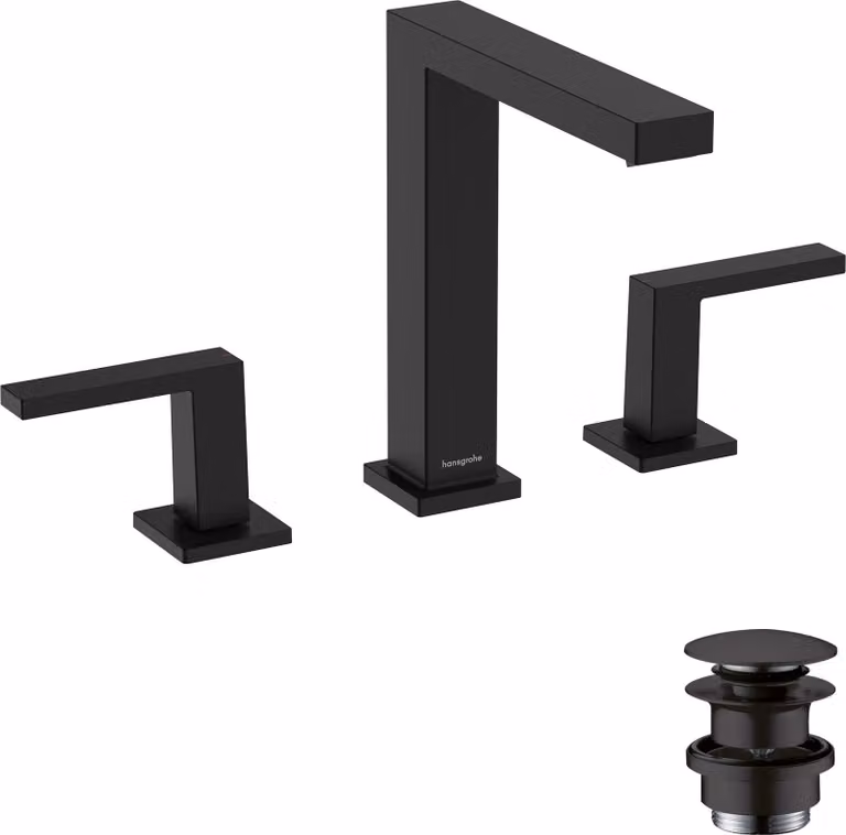 Robinetterie de lavabo hansgrohe Tecturis E 150, 3 trous, avec vidage PUSH, portée de 158 mm, EcoSmart+, 73030670, 73030670