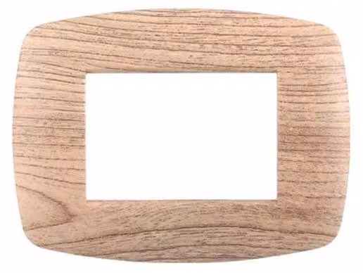 Ettroit placca compatibile Bticino Livinglight 3 moduli plastica slim colore legno chiaro - LN87304