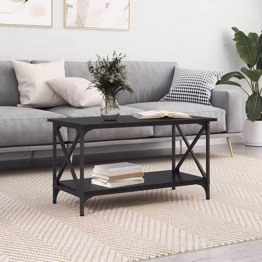 Maison Exclusive - Tavolino nero effetto rovere 80 x 45 x 45,5 cm Materiale ligneo