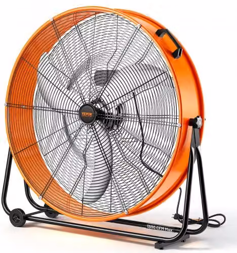 VEVOR Ventilatore a Tamburo, Ventilatore per Officina Industriale ad Alta Velocità 762 mm, 13000 CFM 3 Velocità con Inclinazione Regolabile a 360°, Ventilatore Industriale per Uso Commerciale