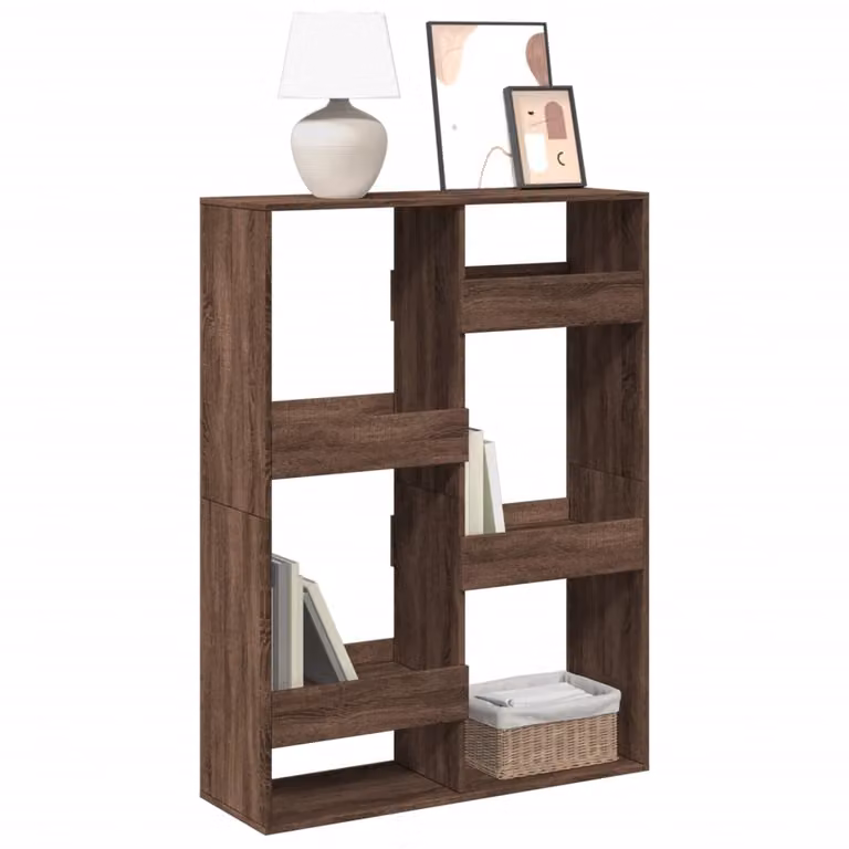 Libreria vidaXL in legno multistrato e MDF, colore marrone, L 100 cm x P 33 cm x H 135 cm