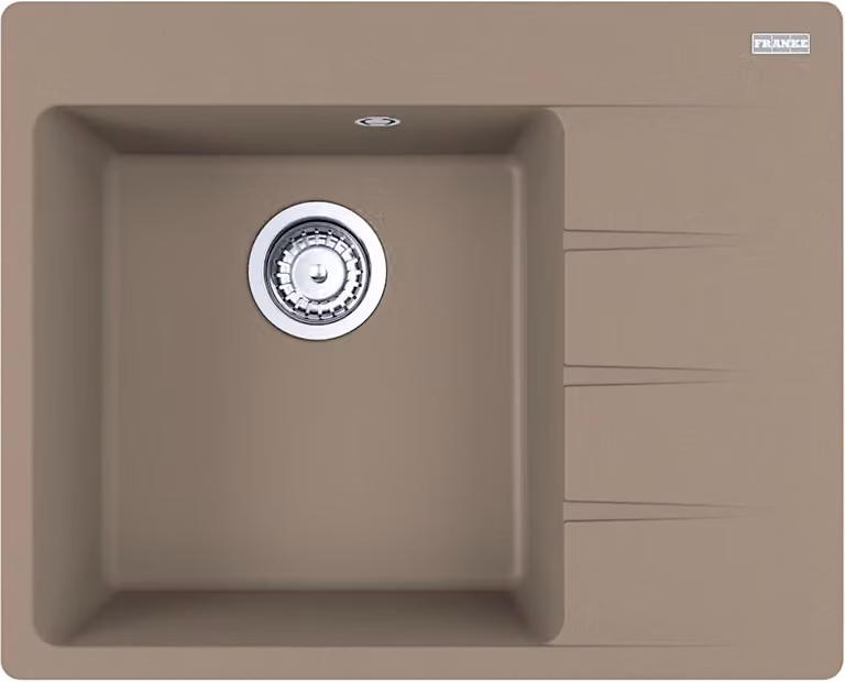 Lavello FRANKE CNG 611-62 CASHMERE Vasca a sinistra con comando eccentrico / Dimensioni del foro 600 x 480 mm R15 / Lavello in granito