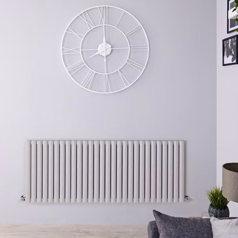 Radiatore di Design Orizzontale Doppio Grigio Chiaro - 635 x 1647mm - 2060W - Revive