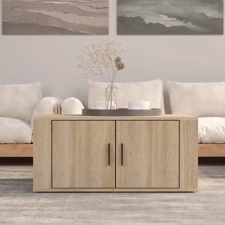 vidaXL Tavolino da Salotto Moderno in Legno Rovere, L 80 cm x P 50 cm x H 36 cm