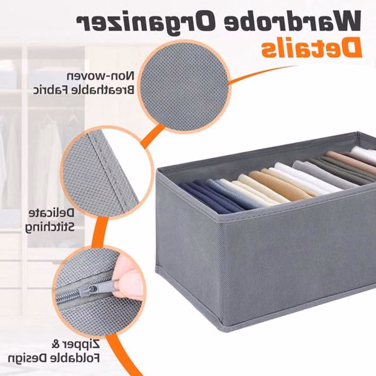 Set di 12 organizer per cassetti, ideali per riporre vestiti, scatole per calzini, cravatte e biancheria intima, in un elegante colore grigio