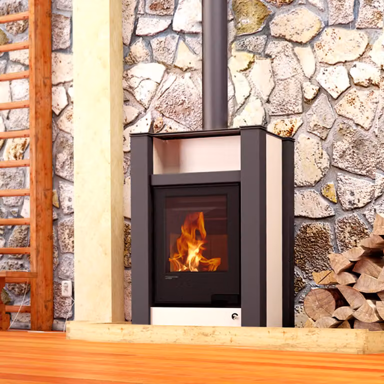Termocamino HS FLAMINGO AQUAFLAM VARIO LEND 11/7 kW - crema
